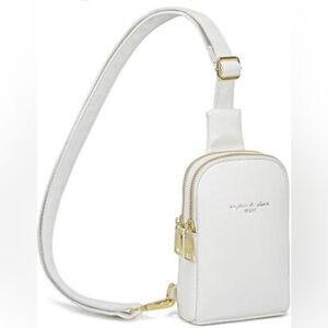 Indicate White Leather Crossbody Bag